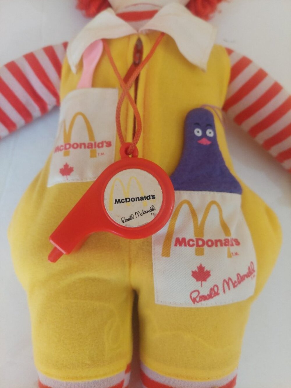 McDonald's Vintage 1978 Ronald McDonald Clown Plush Toy Doll Made in Canada - Picture 7 of 11